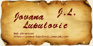 Jovana Lupulović vizit kartica